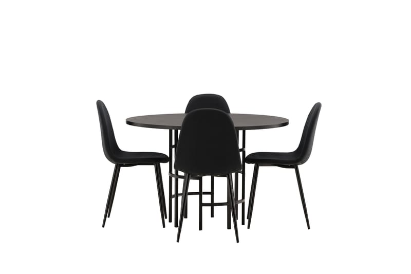 Copenhagen Matgrupp 115 cm Rund med 4 Polar stolar - Svart - Möbler - Matplats - Matgrupp & matbord med stolar
