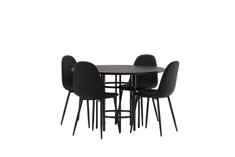 Copenhagen Matgrupp 115 cm Rund med 4 Polar stolar - Svart - Möbler - Matplats - Matgrupp & matbord med stolar