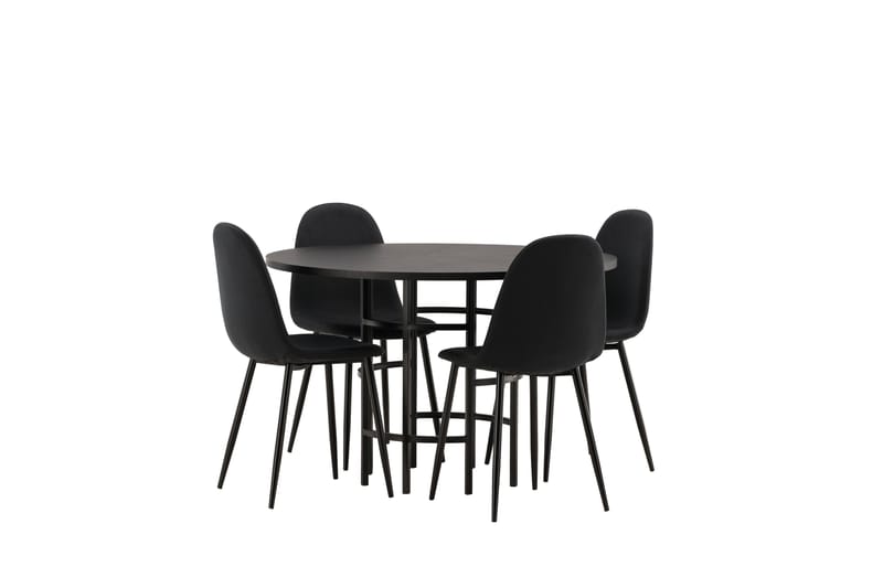 Copenhagen Matgrupp 115 cm Rund med 4 Polar stolar - Svart - Möbler - Matplats - Matgrupp & matbord med stolar
