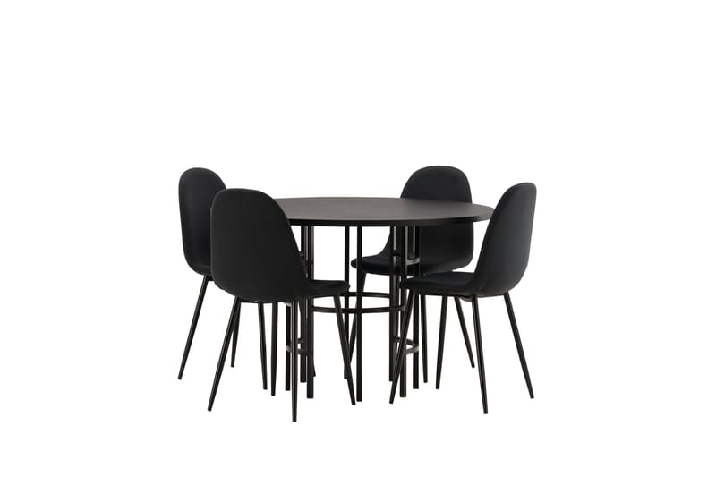 Copenhagen Matgrupp 115 cm Rund med 4 Polar stolar - Svart - Möbler - Matplats - Matgrupp & matbord med stolar