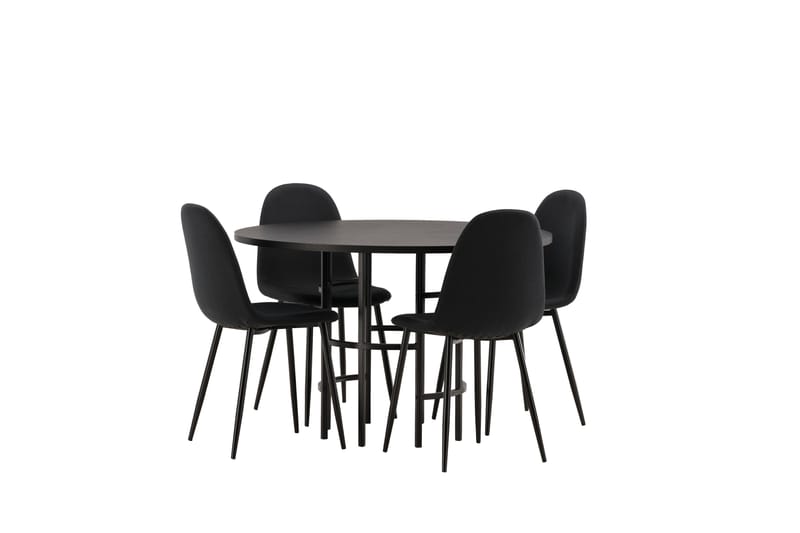 Copenhagen Matgrupp 115 cm Rund med 4 Polar stolar - Svart - Möbler - Matplats - Matgrupp & matbord med stolar