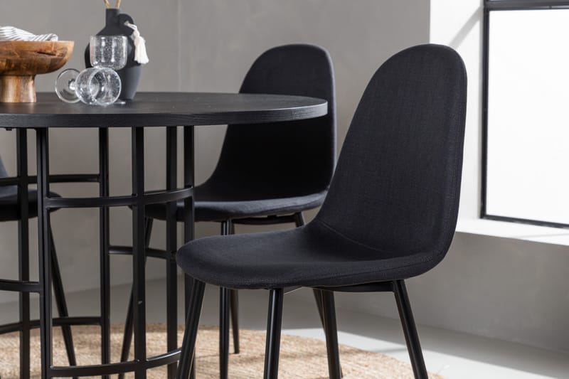 Copenhagen Matgrupp 115 cm Rund med 4 Polar stolar - Svart - Möbler - Matplats - Matgrupp & matbord med stolar