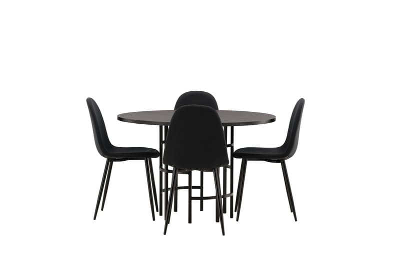 Copenhagen Matgrupp 115 cm Rund med 4 Polar stolar - Svart - Möbler - Matplats - Matgrupp & matbord med stolar