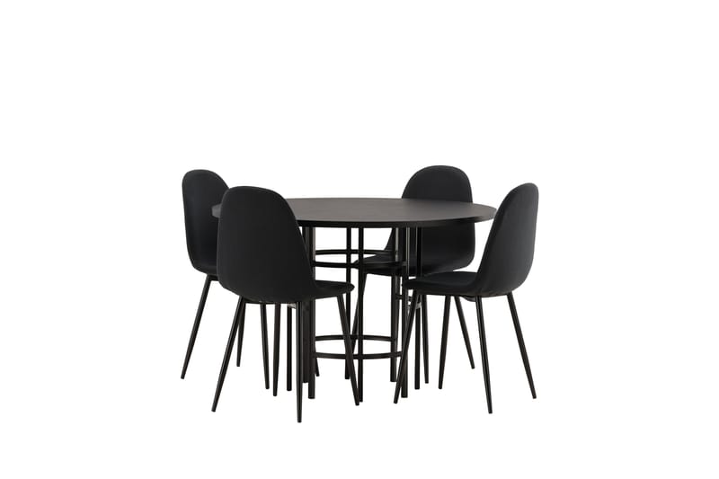 Copenhagen Matgrupp 115 cm Rund med 4 Polar stolar - Svart - Möbler - Matplats - Matgrupp & matbord med stolar