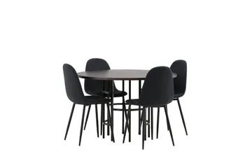 Copenhagen Matgrupp 115 cm Rund med 4 Polar stolar - Svart - Möbler - Matplats - Matgrupp & matbord med stolar