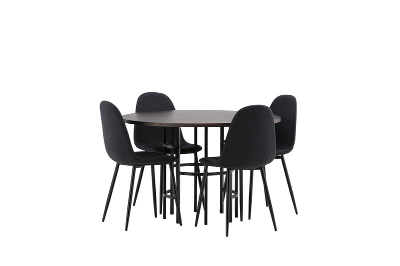Copenhagen Matgrupp 115 cm Rund med 4 Polar stolar - Svart - Möbler - Matplats - Matgrupp & matbord med stolar