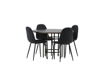 Copenhagen Matgrupp 115 cm Rund med 4 Polar stolar - Svart - Möbler - Matplats - Matgrupp & matbord med stolar