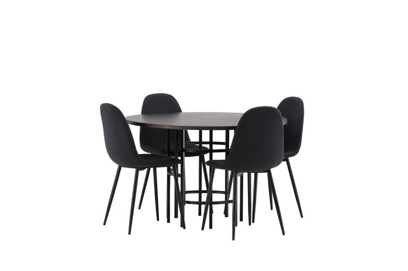 Copenhagen Matgrupp 115 cm Rund med 4 Polar stolar - Svart - Möbler - Matplats - Matgrupp & matbord med stolar