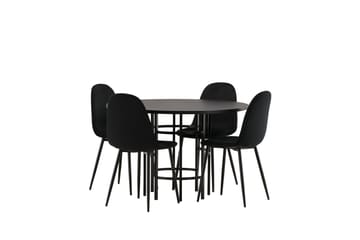 Copenhagen Matgrupp 115 cm Rund med 4 Polar stolar - Svart - Möbler - Matplats - Matgrupp & matbord med stolar