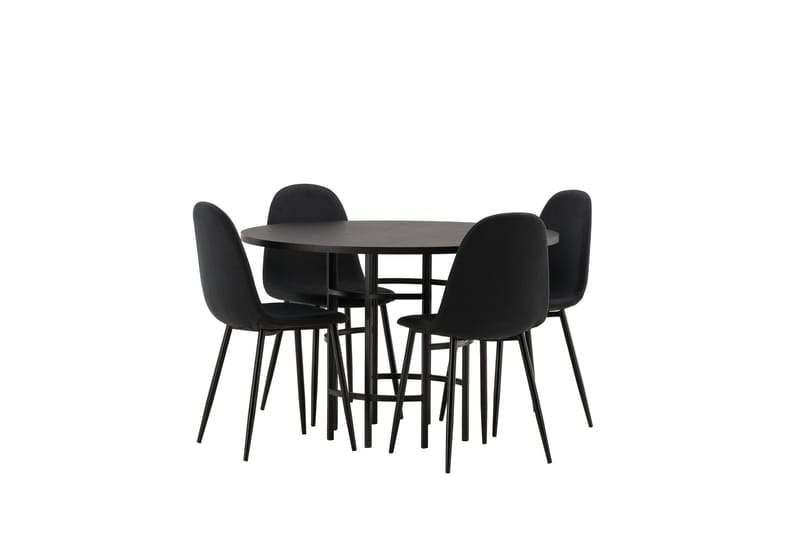Copenhagen Matgrupp 115 cm Rund med 4 Polar stolar - Svart - Möbler - Matplats - Matgrupp & matbord med stolar