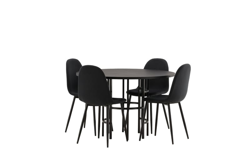 Copenhagen Matgrupp 115 cm Rund med 4 Polar stolar - Svart - Möbler - Matplats - Matgrupp & matbord med stolar