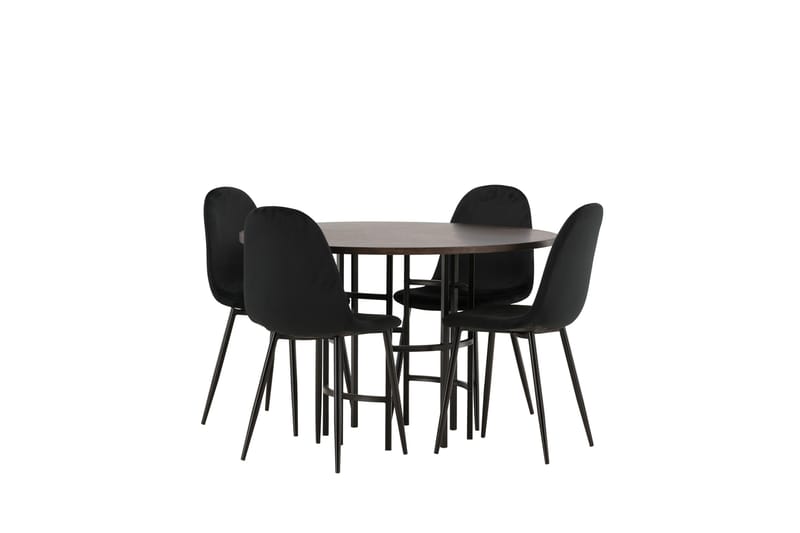Copenhagen Matgrupp 115 cm Rund med 4 Polar stolar - Svart - Möbler - Matplats - Matgrupp & matbord med stolar