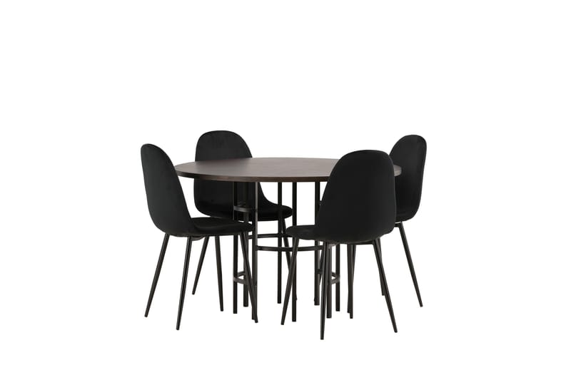 Copenhagen Matgrupp 115 cm Rund med 4 Polar stolar - Svart - Möbler - Matplats - Matgrupp & matbord med stolar