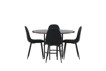 Copenhagen Matgrupp 115 cm Rund med 4 Polar stolar - Svart - Möbler - Matplats - Matgrupp & matbord med stolar