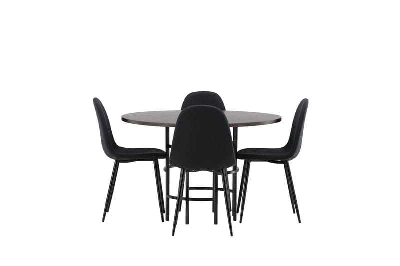 Copenhagen Matgrupp 115 cm Rund med 4 Polar stolar - Svart - Möbler - Matplats - Matgrupp & matbord med stolar