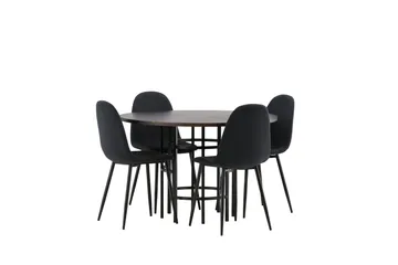 Copenhagen Matgrupp 115 cm Rund med 4 Polar stolar - Svart - Möbler - Matplats - Matgrupp & matbord med stolar