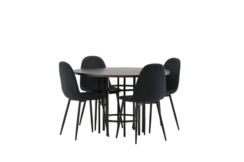 Copenhagen Matgrupp 115 cm Rund med 4 Polar stolar - Svart - Möbler - Matplats - Matgrupp & matbord med stolar