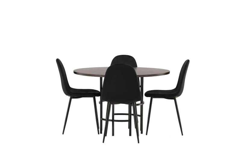 Copenhagen Matgrupp 115 cm Rund med 4 Polar stolar - Svart - Möbler - Matplats - Matgrupp & matbord med stolar