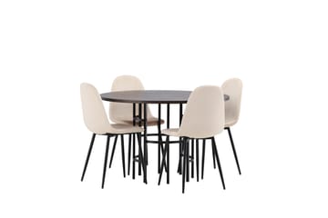 Copenhagen Matgrupp 115 cm Rund med 4 Polar stolar - Beige - Möbler - Matplats - Matgrupp & matbord med stolar