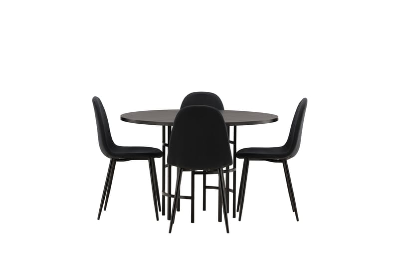 Copenhagen Matgrupp 115 cm Rund med 4 Polar stolar - Svart - Möbler - Matplats - Matgrupp & matbord med stolar