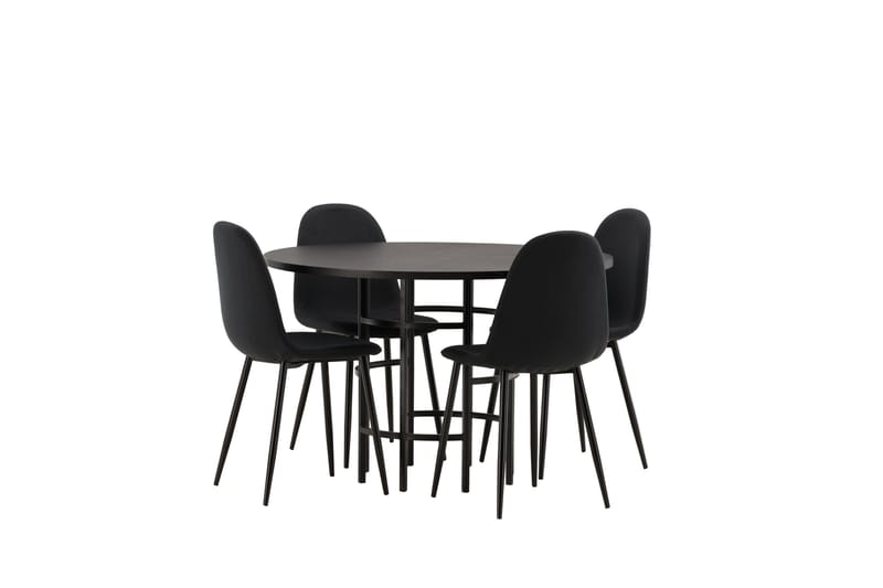 Copenhagen Matgrupp 115 cm Rund med 4 Polar stolar - Svart - Möbler - Matplats - Matgrupp & matbord med stolar