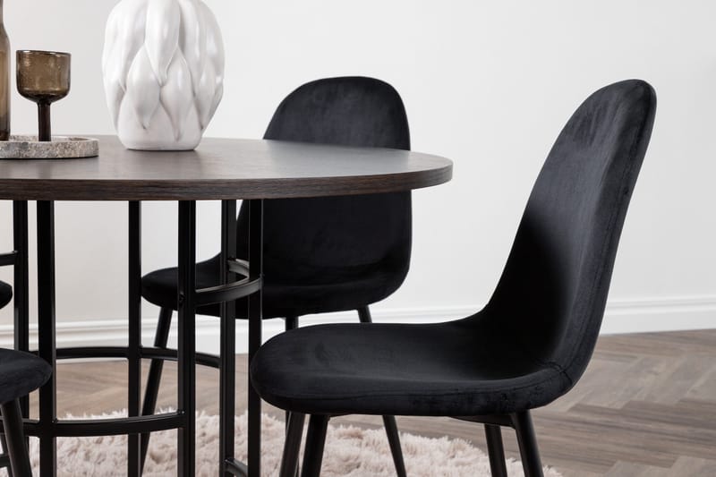 Copenhagen Matgrupp 115 cm Rund med 4 Polar stolar - Svart - Möbler - Matplats - Matgrupp & matbord med stolar