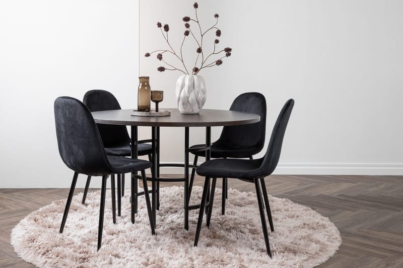 Copenhagen Matgrupp 115 cm Rund med 4 Polar stolar - Svart - Möbler - Matplats - Matgrupp & matbord med stolar