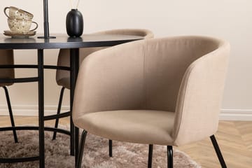 Copenhagen Matgrupp 140 cm Rund med 4 Berit stolar - Beige/Svart - Möbler - Matplats - Matgrupp & matbord med stolar