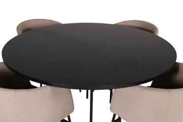 Copenhagen Matgrupp 140 cm Rund med 4 Berit stolar - Beige/Svart - Möbler - Matplats - Matgrupp & matbord med stolar