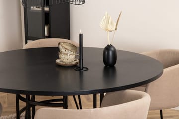 Copenhagen Matgrupp 140 cm Rund med 4 Berit stolar - Beige/Svart - Möbler - Matplats - Matgrupp & matbord med stolar