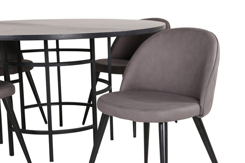 Copenhagen Matgrupp 140 cm Rund med 4 Velvet stolar - Möbler - Matplats - Matgrupp & matbord med stolar