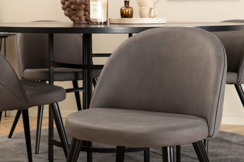 Copenhagen Matgrupp 140 cm Rund med 4 Velvet stolar - Möbler - Matplats - Matgrupp & matbord med stolar