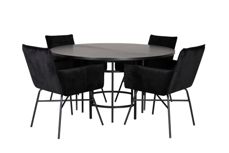 Copenhagen Matgrupp 140 cm Rund med 4 Petra stolar - Svart - Möbler - Matplats - Matgrupp & matbord med stolar