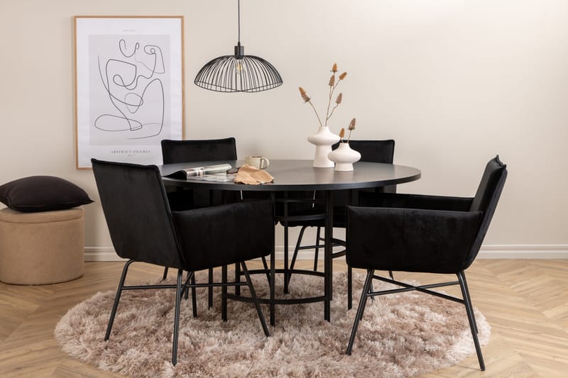 Copenhagen Matgrupp 140 cm Rund med 4 Petra stolar - Möbler - Matplats - Matgrupp & matbord med stolar