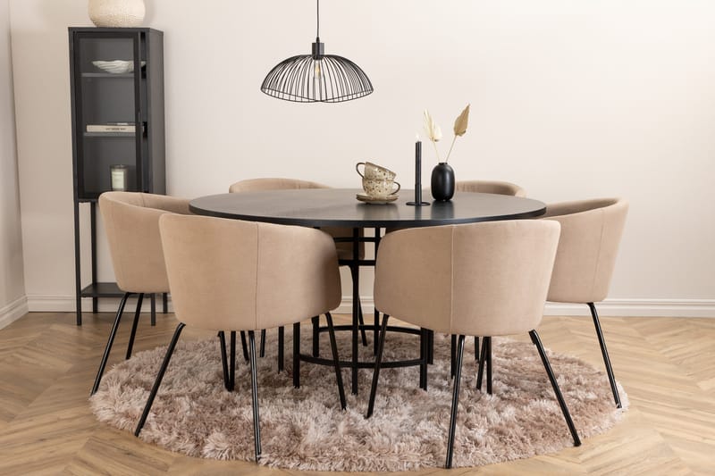 Copenhagen Matgrupp 140 cm Rund med 6 Berit stolar - Möbler - Matplats - Matgrupp & matbord med stolar