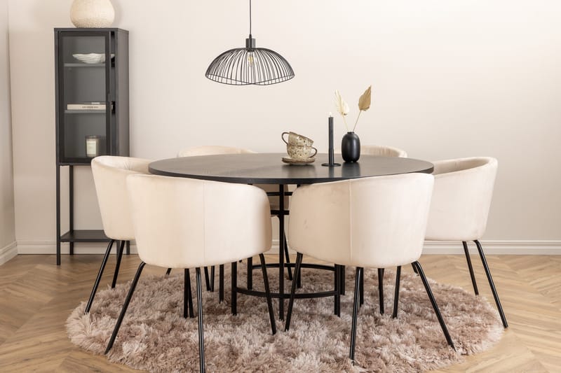 Copenhagen Matgrupp 140 cm Rund med 6 Berit stolar - Möbler - Matplats - Matgrupp & matbord med stolar