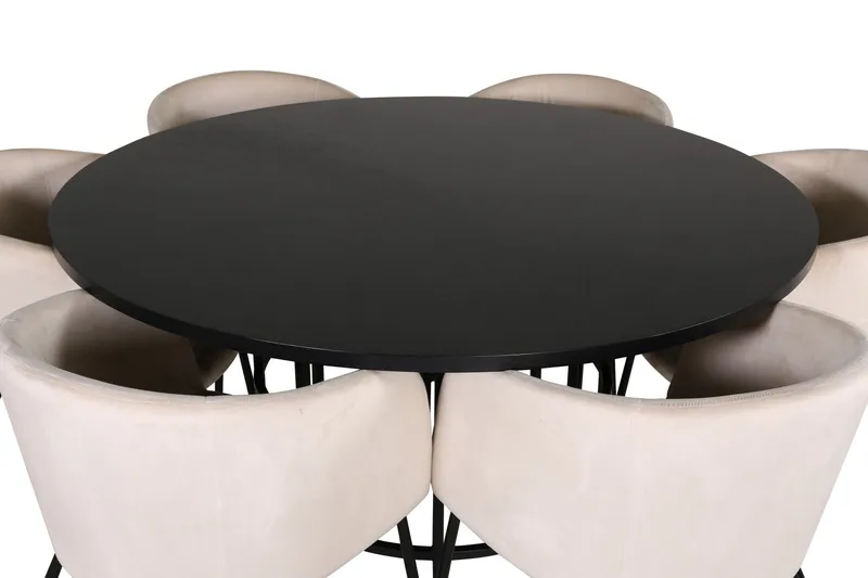 Copenhagen Matgrupp 140 cm Rund med 6 Berit stolar - Möbler - Matplats - Matgrupp & matbord med stolar