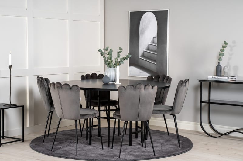 Copenhagen Matgrupp 140 cm Rund med 6 Limhamn stolar - Möbler - Matplats - Matgrupp & matbord med stolar