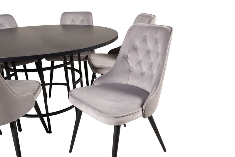 Copenhagen Matgrupp 140 cm Rund med 6 Velvet Deluxe stolar - Möbler - Matplats - Matgrupp & matbord med stolar