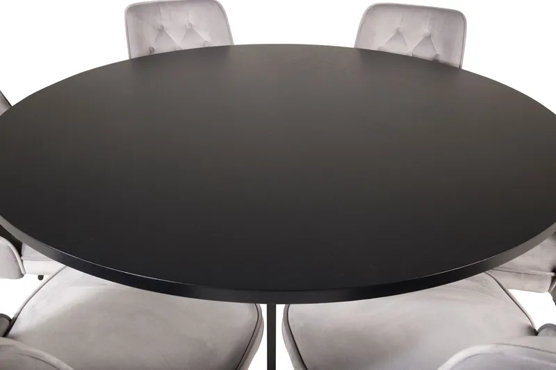 Copenhagen Matgrupp 140 cm Rund med 6 Velvet Deluxe stolar - Möbler - Matplats - Matgrupp & matbord med stolar