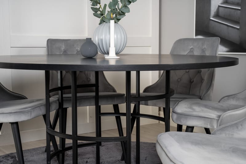 Copenhagen Matgrupp 140 cm Rund med 6 Velvet Deluxe stolar - Möbler - Matplats - Matgrupp & matbord med stolar