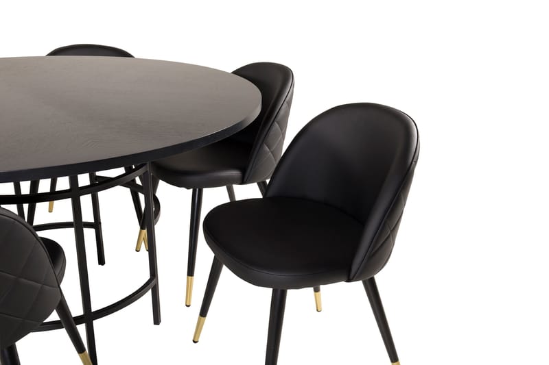 Copenhagen Matgrupp 140 cm Rund med 6 Velvet stolar - Möbler - Matplats - Matgrupp & matbord med stolar