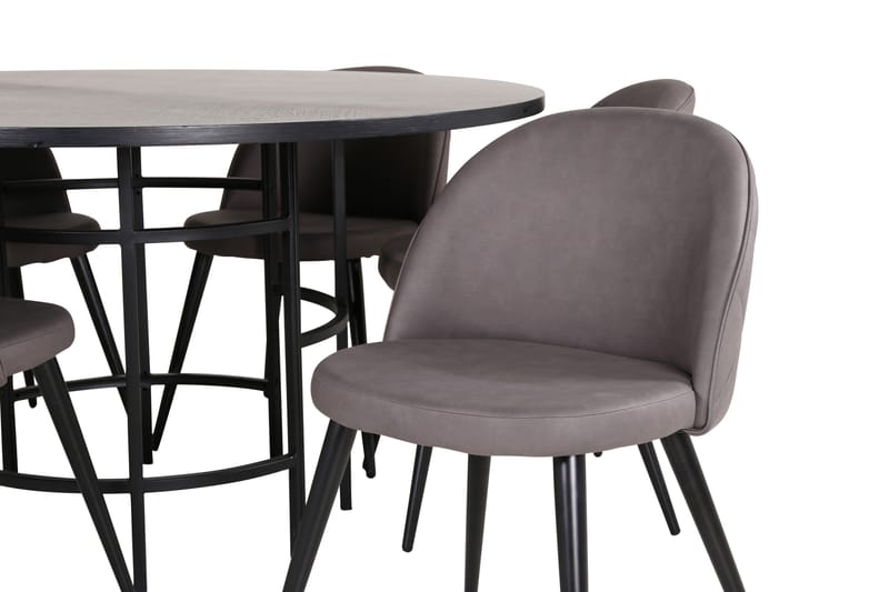 Copenhagen Matgrupp 140 cm Rund med 6 Velvet stolar - Möbler - Matplats - Matgrupp & matbord med stolar