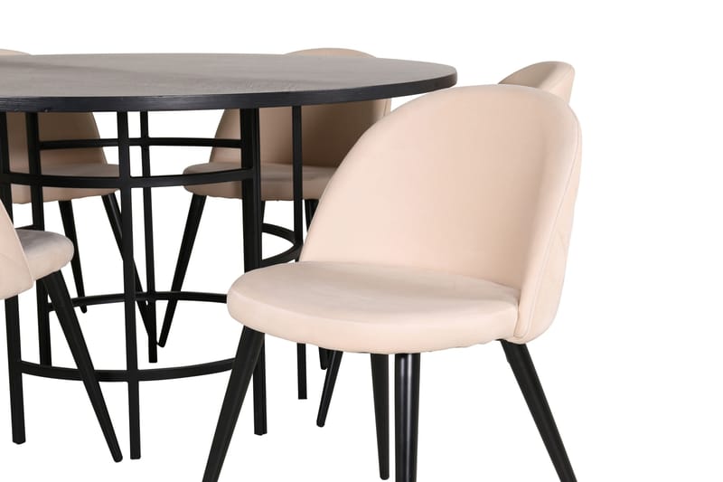Copenhagen Matgrupp 140 cm Rund med 6 Velvet stolar - Möbler - Matplats - Matgrupp & matbord med stolar