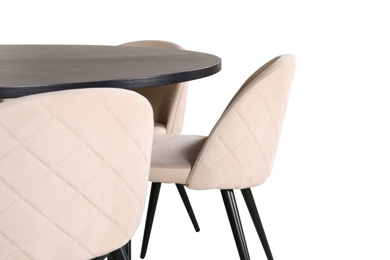 Copenhagen Matgrupp 140 cm Rund med 6 Velvet stolar - Möbler - Matplats - Matgrupp & matbord med stolar