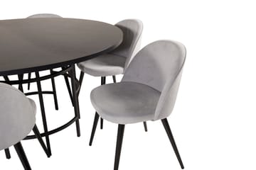 Copenhagen Matgrupp 140 cm Rund med 6 Velvet stolar - Möbler - Matplats - Matgrupp & matbord med stolar