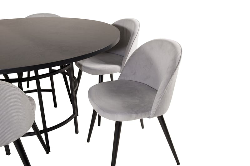 Copenhagen Matgrupp 140 cm Rund med 6 Velvet stolar - Möbler - Matplats - Matgrupp & matbord med stolar