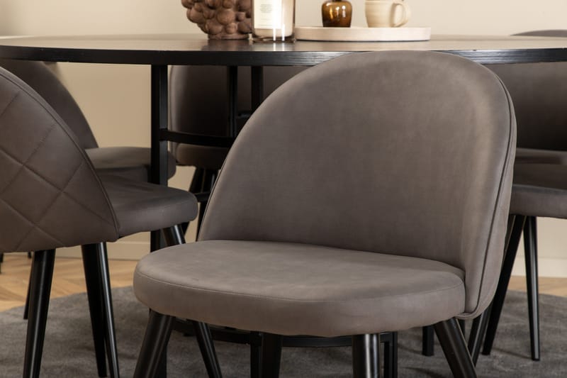 Copenhagen Matgrupp 140 cm Rund med 6 Velvet stolar - Möbler - Matplats - Matgrupp & matbord med stolar