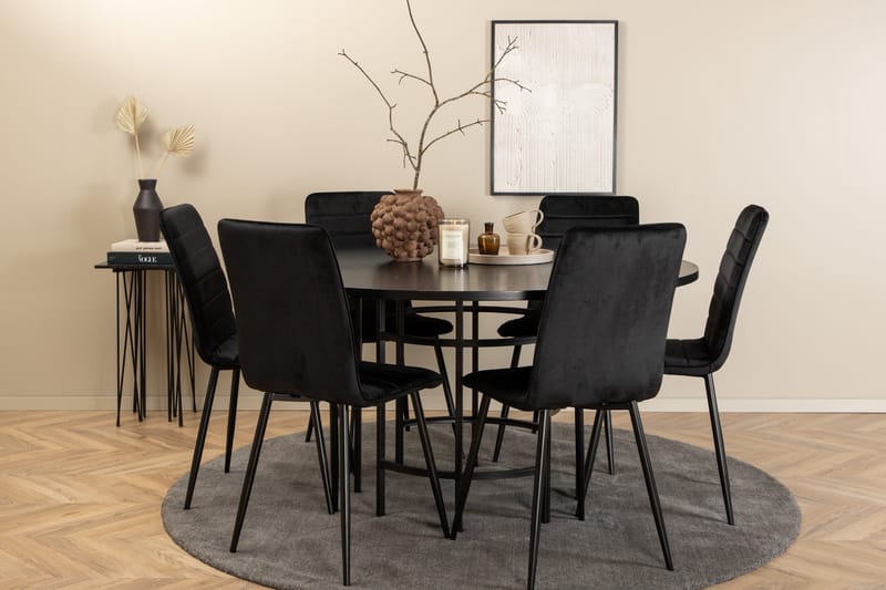 Copenhagen Matgrupp 140 cm Rund med 6 Windu Lyx stolar - Möbler - Matplats - Matgrupp & matbord med stolar