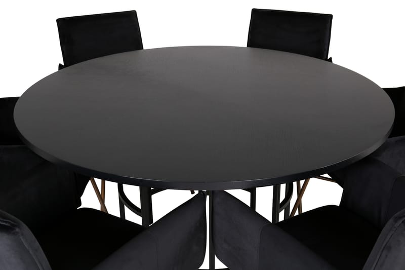 Copenhagen Matgrupp 140 cm Rund med 6 Petra stolar - Svart - Möbler - Matplats - Matgrupp & matbord med stolar